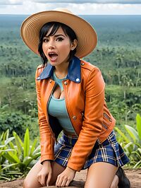 A stunning 32 year old Mexican woman stands out in the Peruvian Amazon jungle